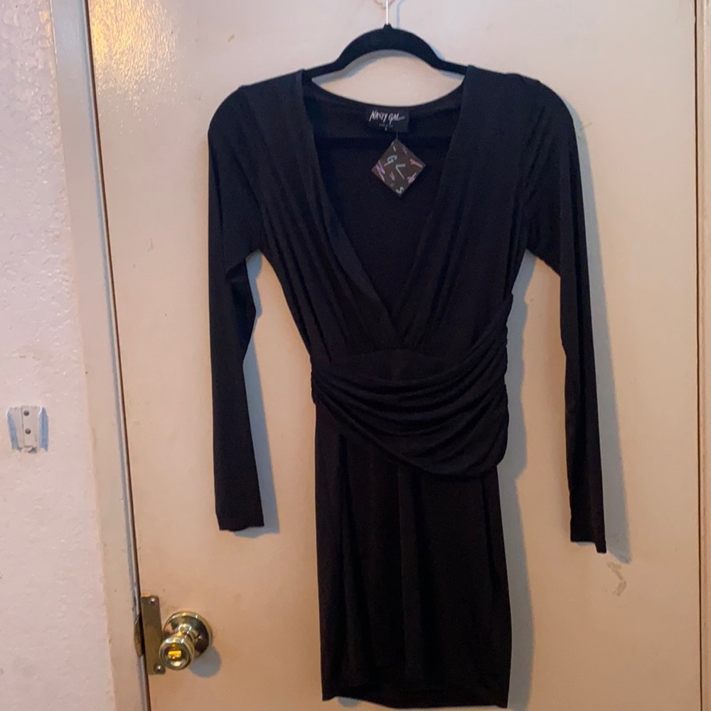 Nasty Gal Long Sleeve Black Dress ‘Size Small